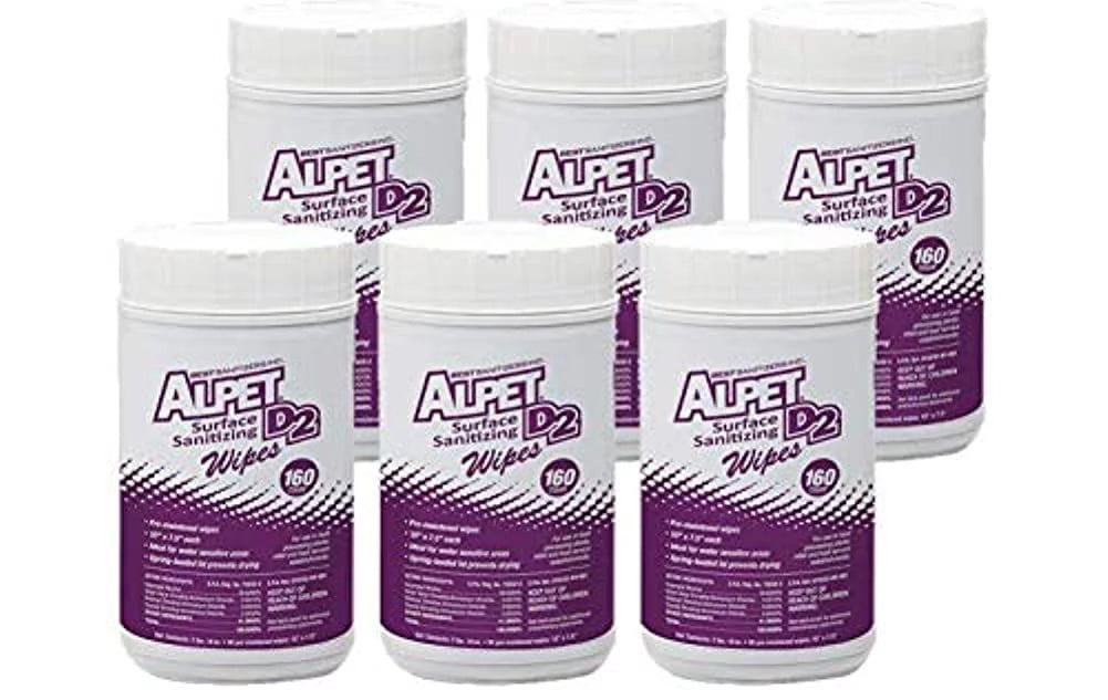 Alpet D2 Heavy Duty Surface Sanitizing Wipes (Best Sanitizers) 6 canisters/case SSW0001  4337-39