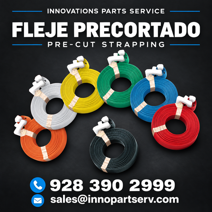BLUE Encore Packaging Pre Cut Strapping w/Plastic Buckle, 1/2"W x 17'L, White, 500 Straps/Pack