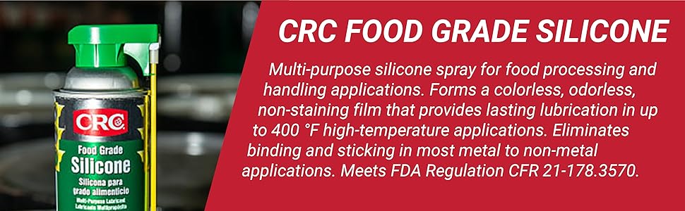 CRC Food Grade Silicone Lubricants - 10 oz Aerosol Can - 03040 - Pkg Qty 12