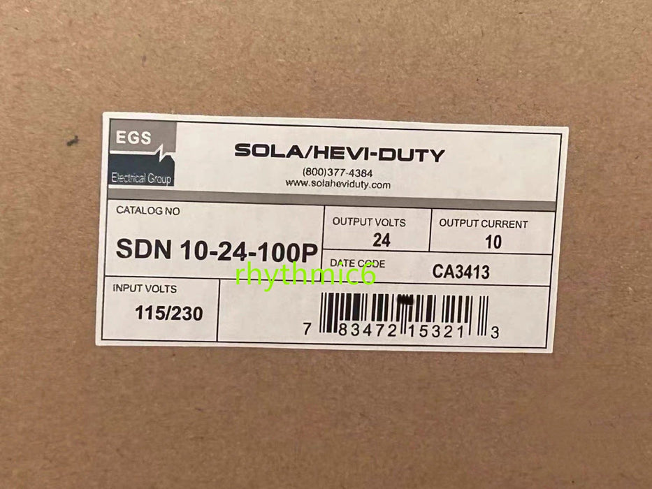 SolaHD  240W 24V DIN S/P 115/230V IN 24V DIN S/P 115/230V IN MODEL SDN10-24-100P
