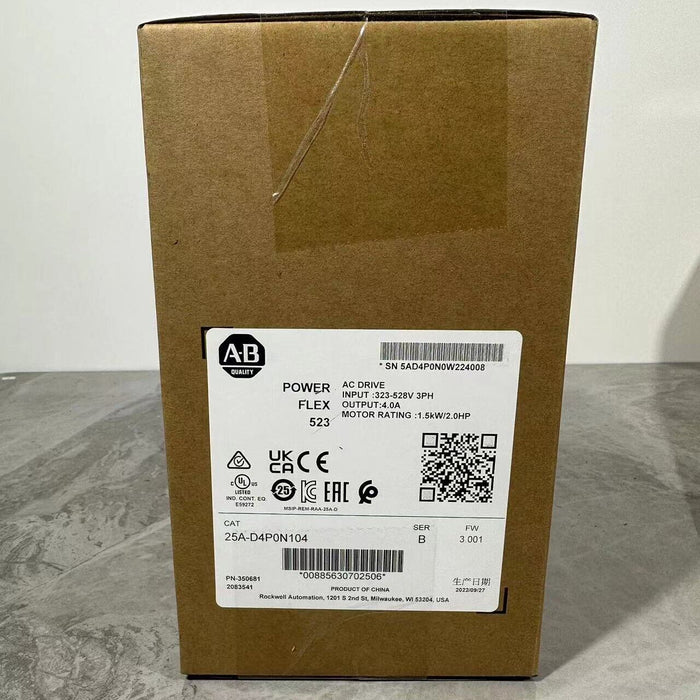 Allen-Bradley 25A-D2P3N104 Powerflex 523 0.75 kW 1 Hp AC  Drive