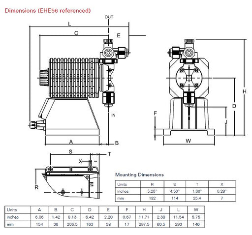 EHE36E1-VC Walchem EHE Series Metering Pump 8.5GPH 105psig PVC - Innovations Parts Service,LLC